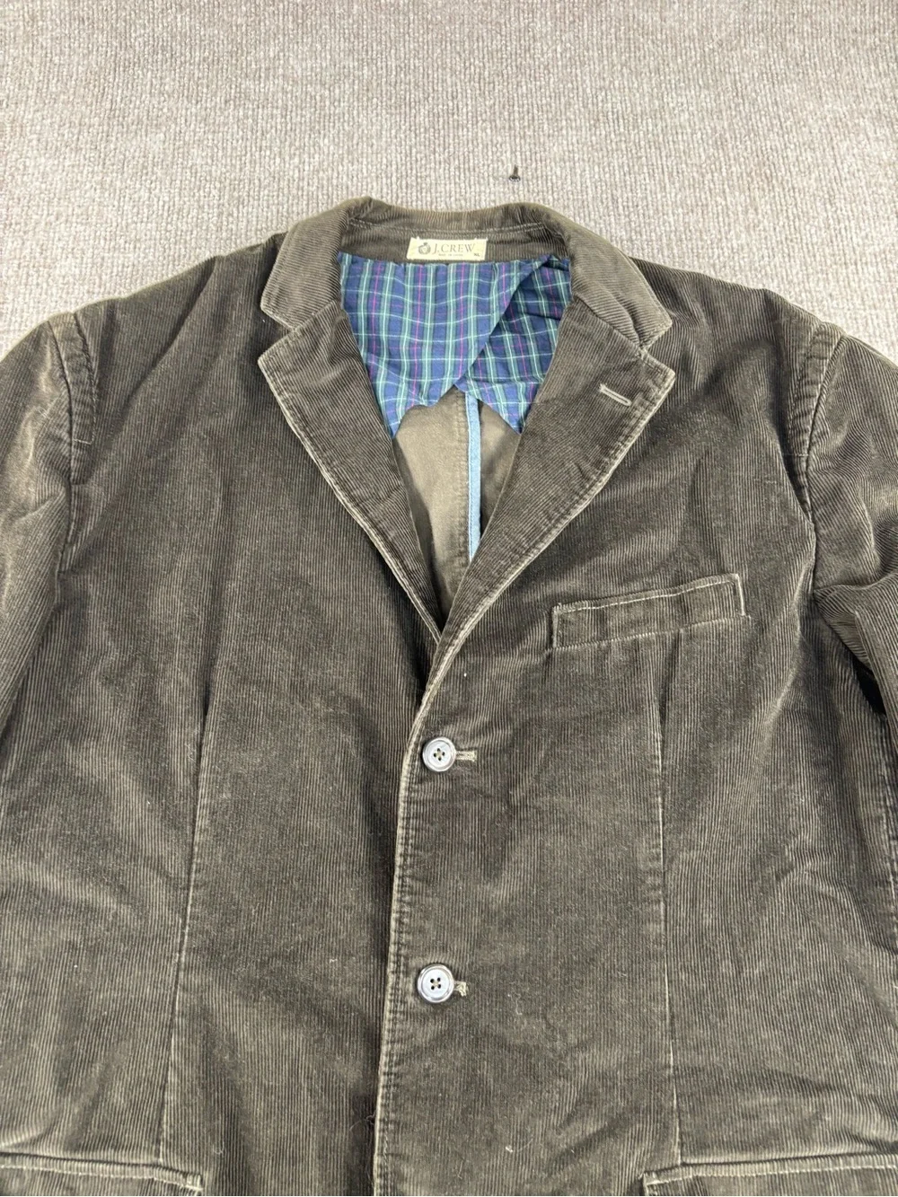 J Crew Rivington Sport Coat Blazer Mens XL Brown Corduroy Jacket Vintage Fall 08